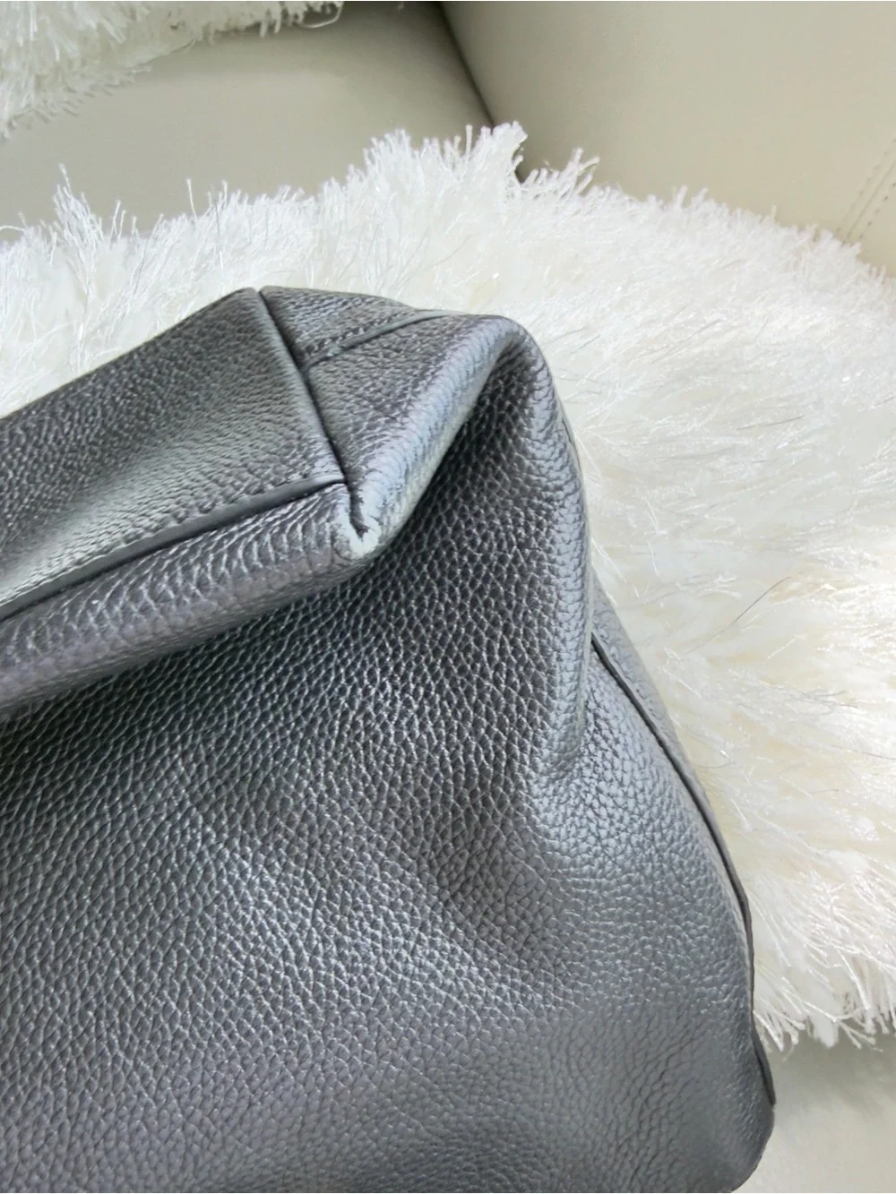 Tory Burch Black Pebbled Leather Tote with Gold Logo